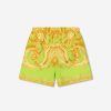 Teen Versace Swimwear | Boys Barocco Swim Shorts In Lime