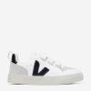 Girls Veja Sneakers | Kids Small V-10 Velcro Trainers In White