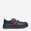 Girls Gucci Kids Sneakers | Kids Leather Trainers With Web In Navy