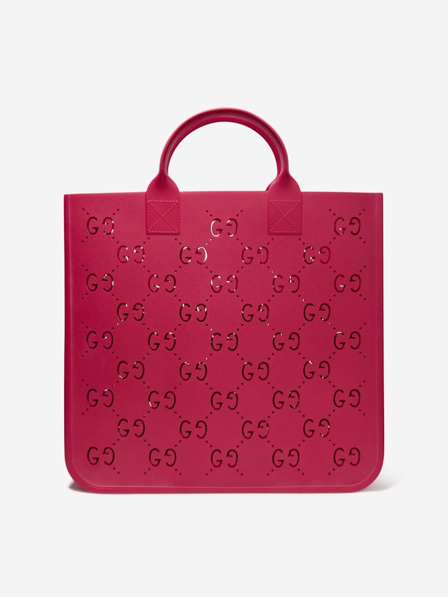 Girls Gucci Kids Bags & Backpacks | Girls Rubber Gg Tote Bag In Pink