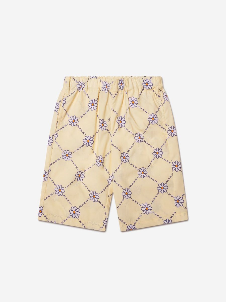 Girls MARNI KIDS Trousers | Baby Girls Flower Trousers In Cream