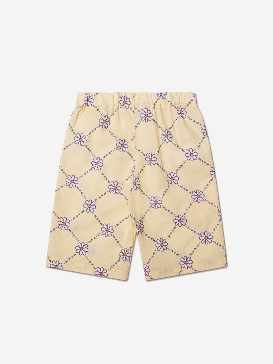 Girls MARNI KIDS Trousers | Baby Girls Flower Trousers In Cream