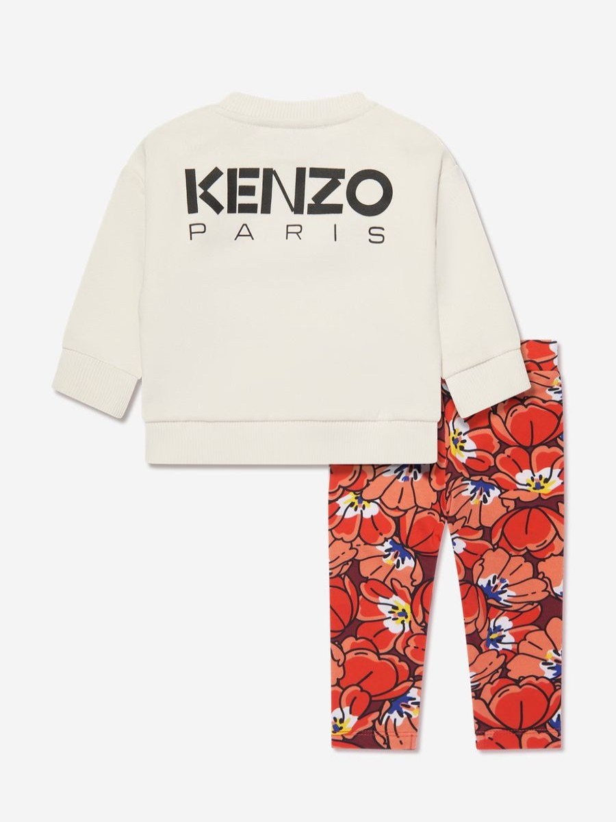 Girls KENZO KIDS Leggings | Baby Girls Sweater And Leggings Set In Ivory