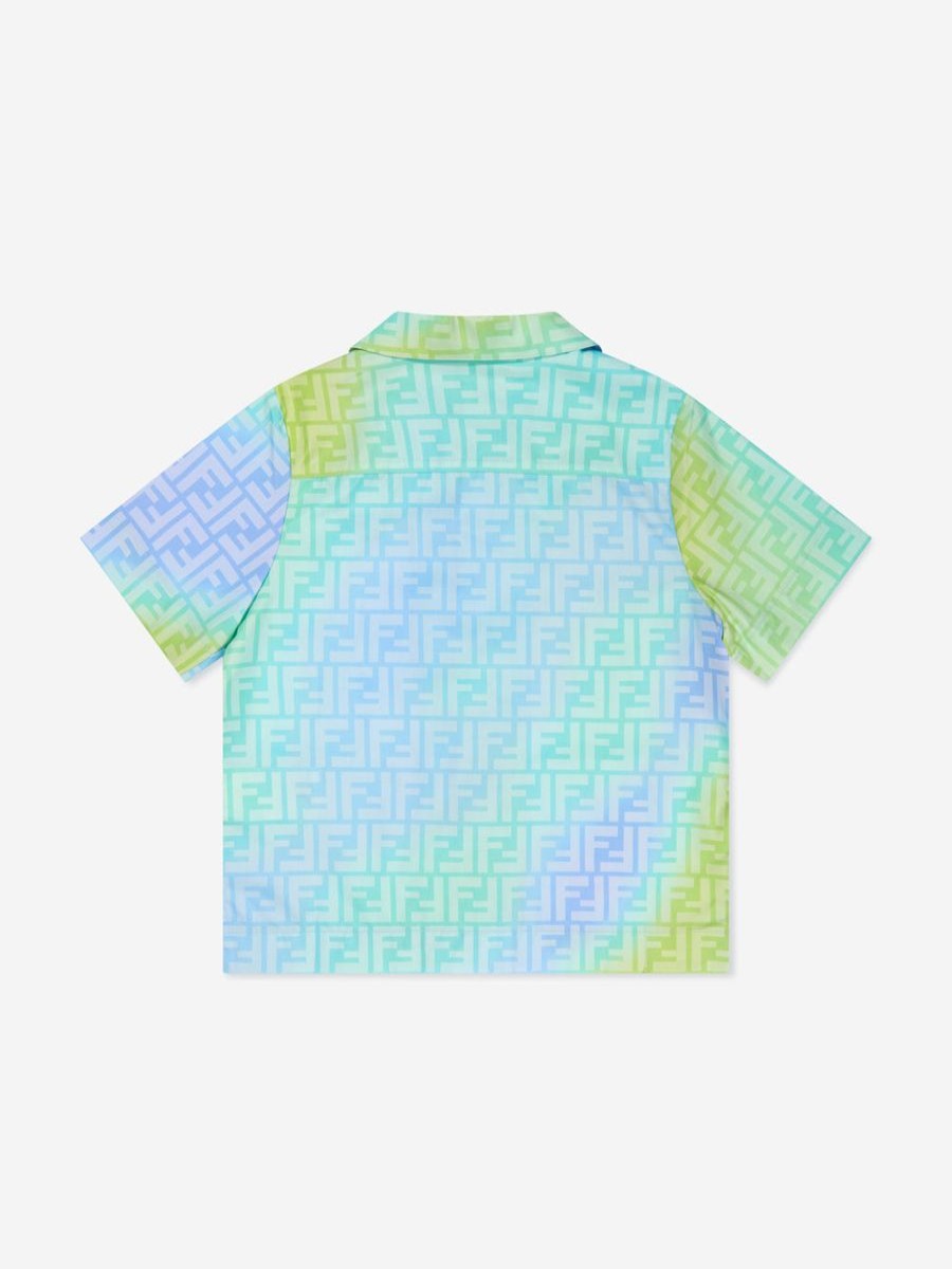 Teen Fendi Kids Shirts | Fendi Kids - Kids Ff Metaverse Short Sleeve Shirt In Multicolour | Childsplay Clothing