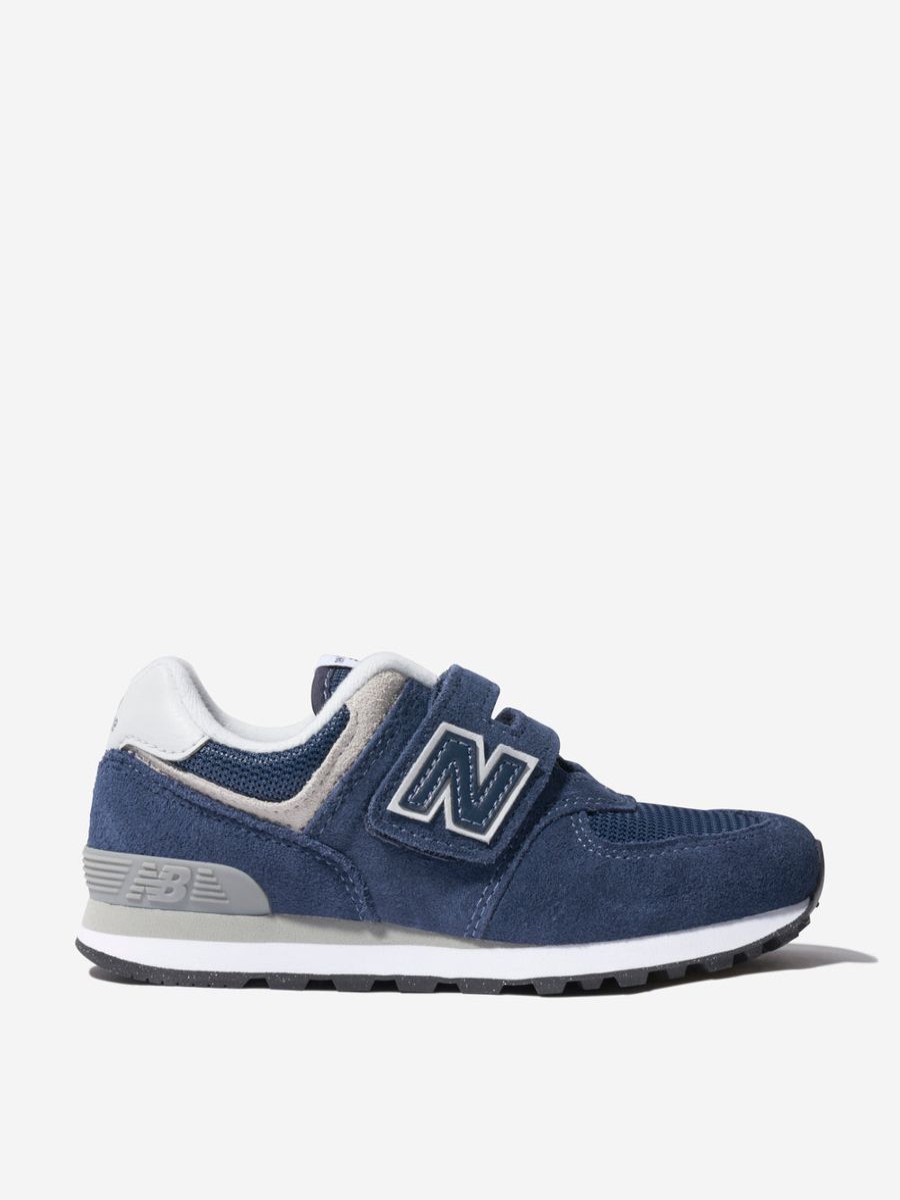 Girls New Balance Sneakers | New Balance - Kids 574 Lace Up Logo Trainers In Navy | Childsplay Clothing