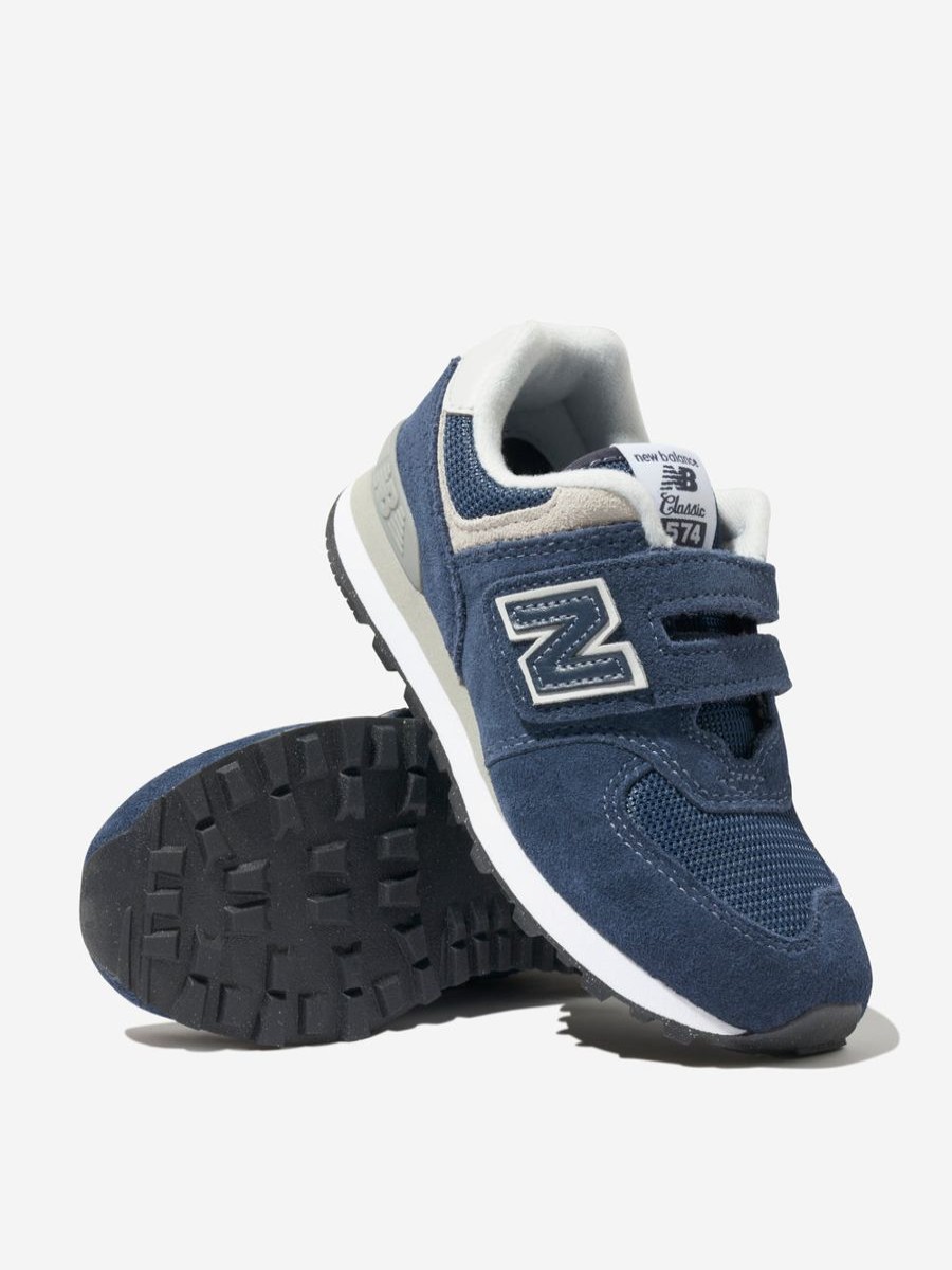 Girls New Balance Sneakers | New Balance - Kids 574 Lace Up Logo Trainers In Navy | Childsplay Clothing