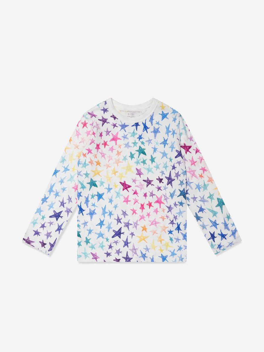 Teen Stella McCartney Kids Sweatshirts & Hoodies | Girls Long Sleeve Star T-Shirt In Ivory