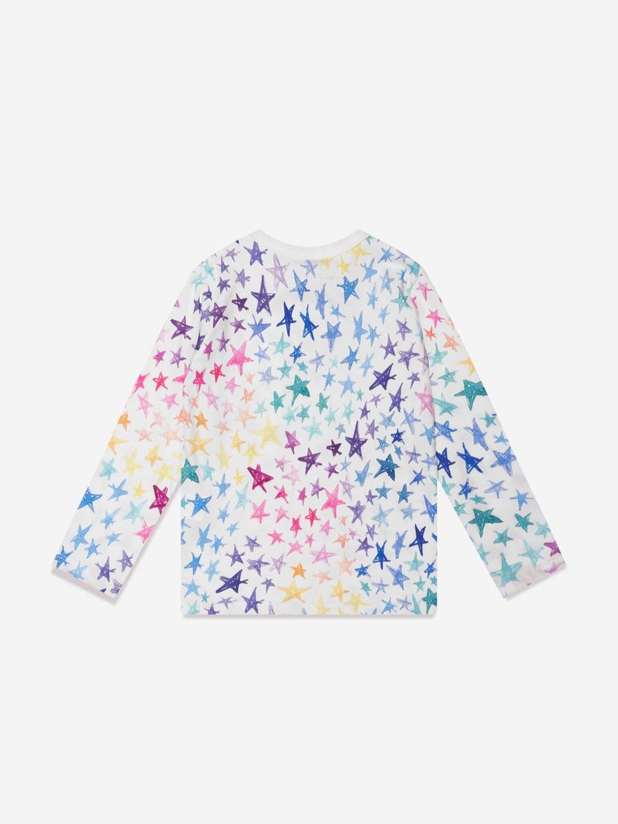 Teen Stella McCartney Kids Sweatshirts & Hoodies | Girls Long Sleeve Star T-Shirt In Ivory