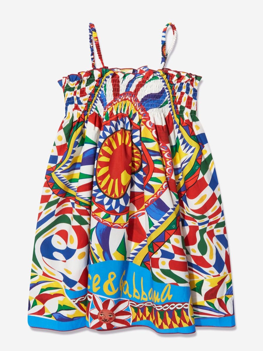 Girls Dolce & Gabbana Kids Dresses | Girls Carretto Print Dress In Multicolour