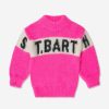 Girls MC2 Saint Barth Jumpers & Cardigans | Girls Logo Stripe Jumper In Pink