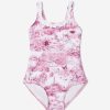 Teen Selini Action Swimwear | Girls Toile De Jouy Swimsuit In Pink