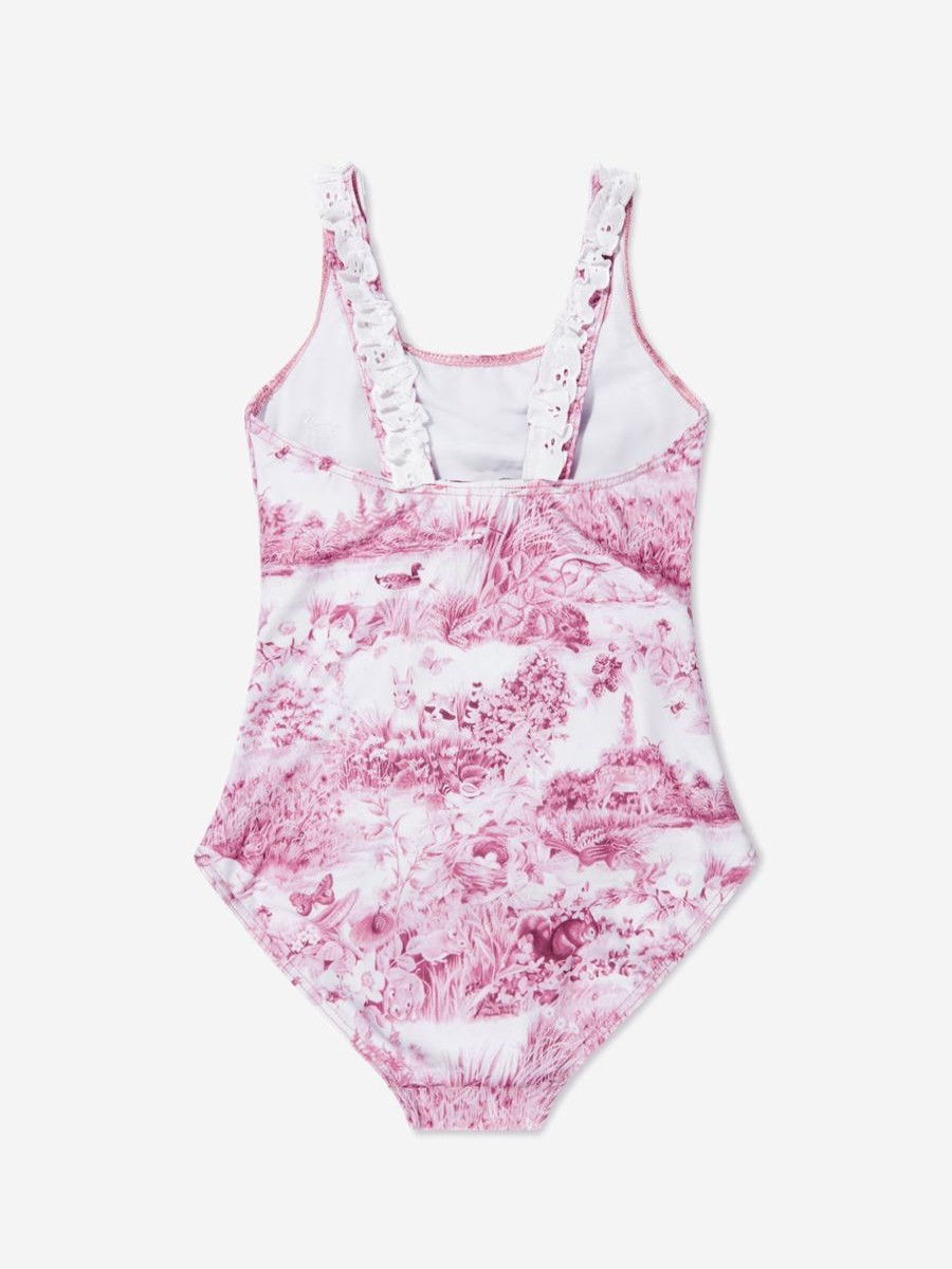 Teen Selini Action Swimwear | Girls Toile De Jouy Swimsuit In Pink