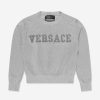 Girls Versace Jumpers & Cardigans | Girls Logo Knitted Sweater In Silver