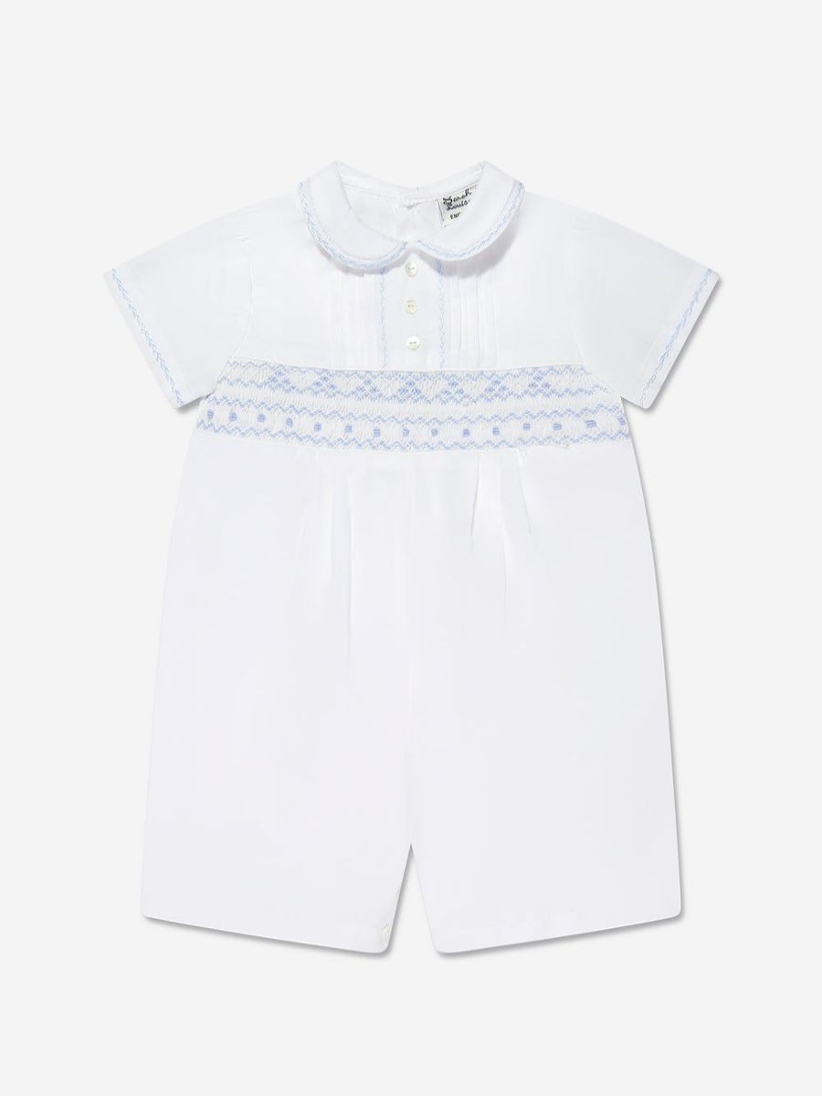 Baby Sarah Louise Babygrows & Rompers | Baby Boys Romper In White