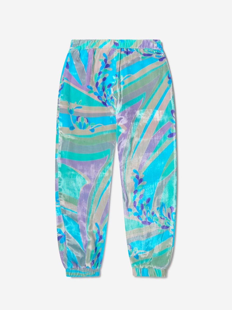 Girls Emilio Pucci Trousers | Emilio Pucci - Girls Velvet Patterned Trousers | Childsplay Clothing