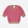 Girls Fendi Kids Jumpers & Cardigans | Girls Knitted Logo Top In Pink