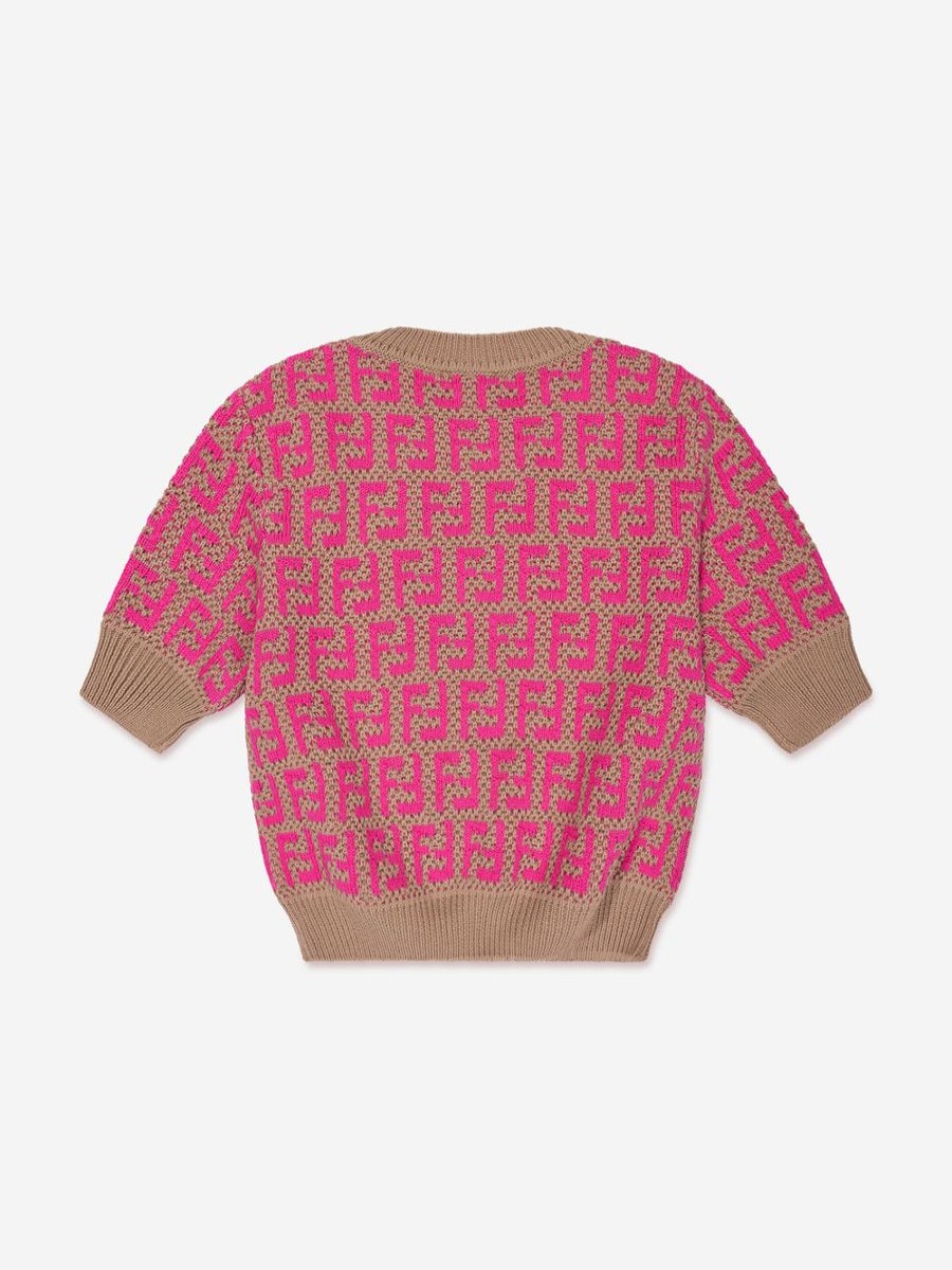 Girls Fendi Kids Jumpers & Cardigans | Girls Knitted Logo Top In Pink