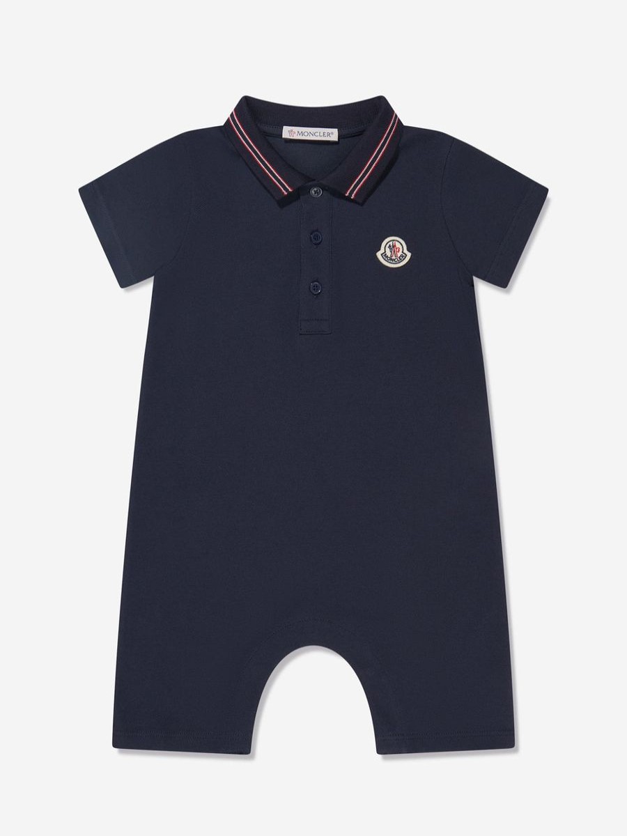 Baby Moncler Enfant Babygrows & Rompers | Baby Boys Polo Romper In Navy