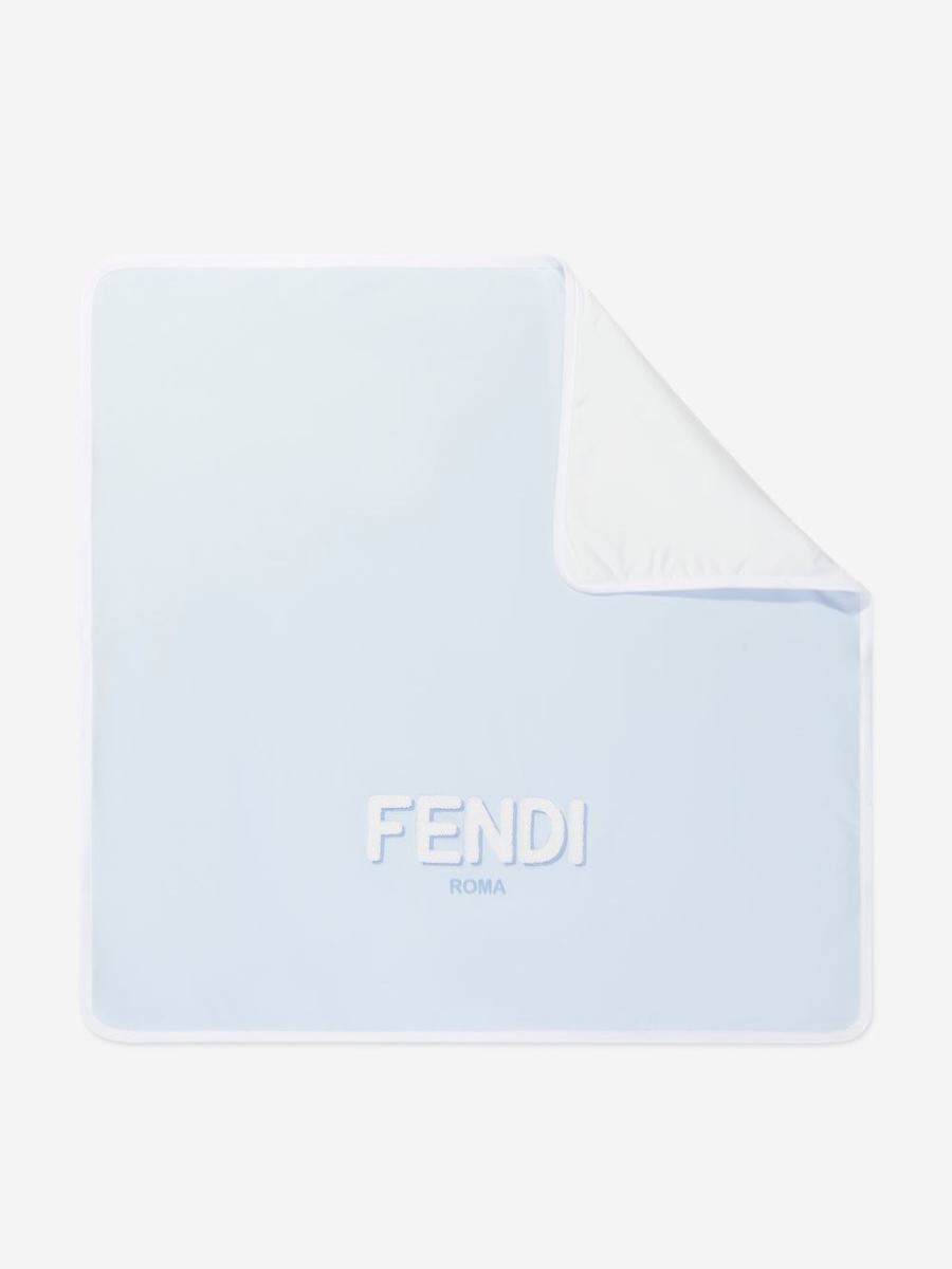 Baby Fendi Kids Blankets | Baby Boys Logo Blacket In Blue