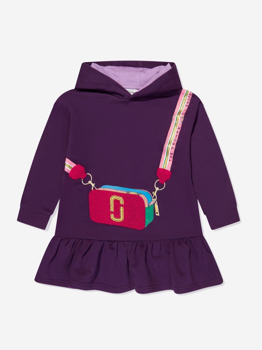 Teen MARC JACOBS Dresses | Girls Hooded Sweater Dress In Purple