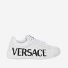 Girls Versace Sneakers | Versace - Unisex Leather Logo Trainers | Childsplay Clothing