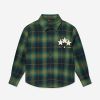 Teen Amiri Shirts | Boys Stars Flannel Shirt In Green