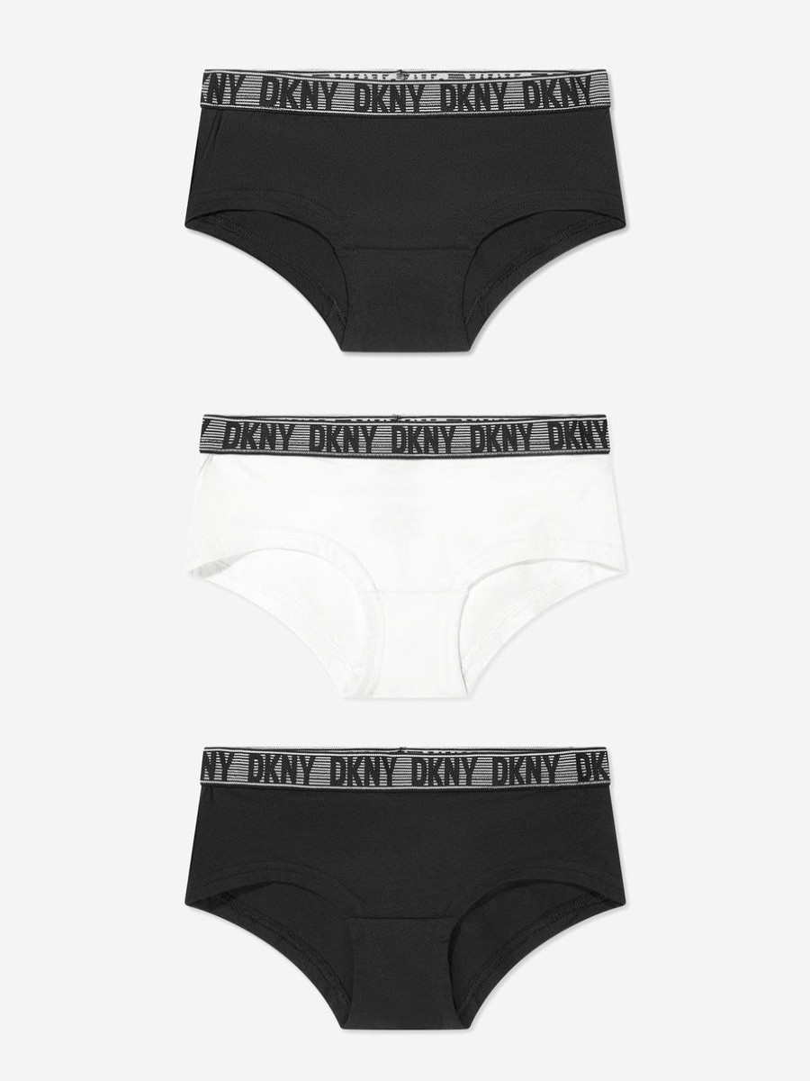 Girls DKNY Underwear | Girls 3 Pack Hipster Knickers Set In Black