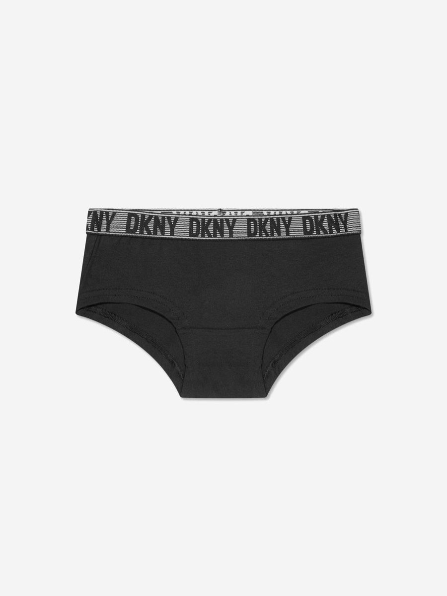 Girls DKNY Underwear | Girls 3 Pack Hipster Knickers Set In Black