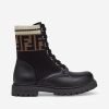 Teen Fendi Kids Shorts | Fendi Kids - Kids Leather Ff Logo Biker Boots In Black | Childsplay Clothing