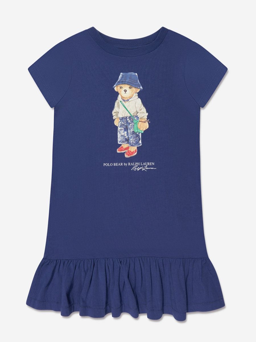 Teen Ralph Lauren Kids Dresses | Girls Bear Jersey Dress In Navy