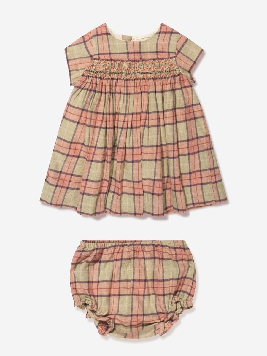 Baby Bonpoint Dresses | Bonpoint - Baby Girls Tartan Dress With Knickers | Childsplay Clothing