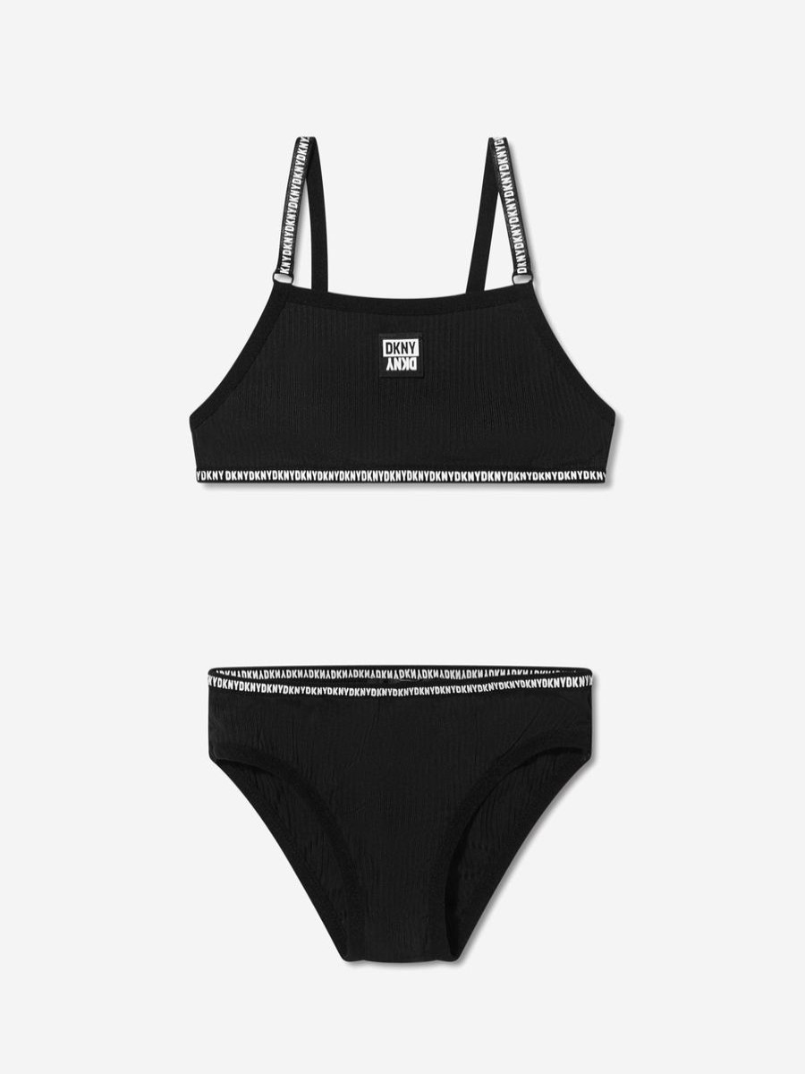 Teen DKNY Swimwear | Girls Logo Bikini In Black