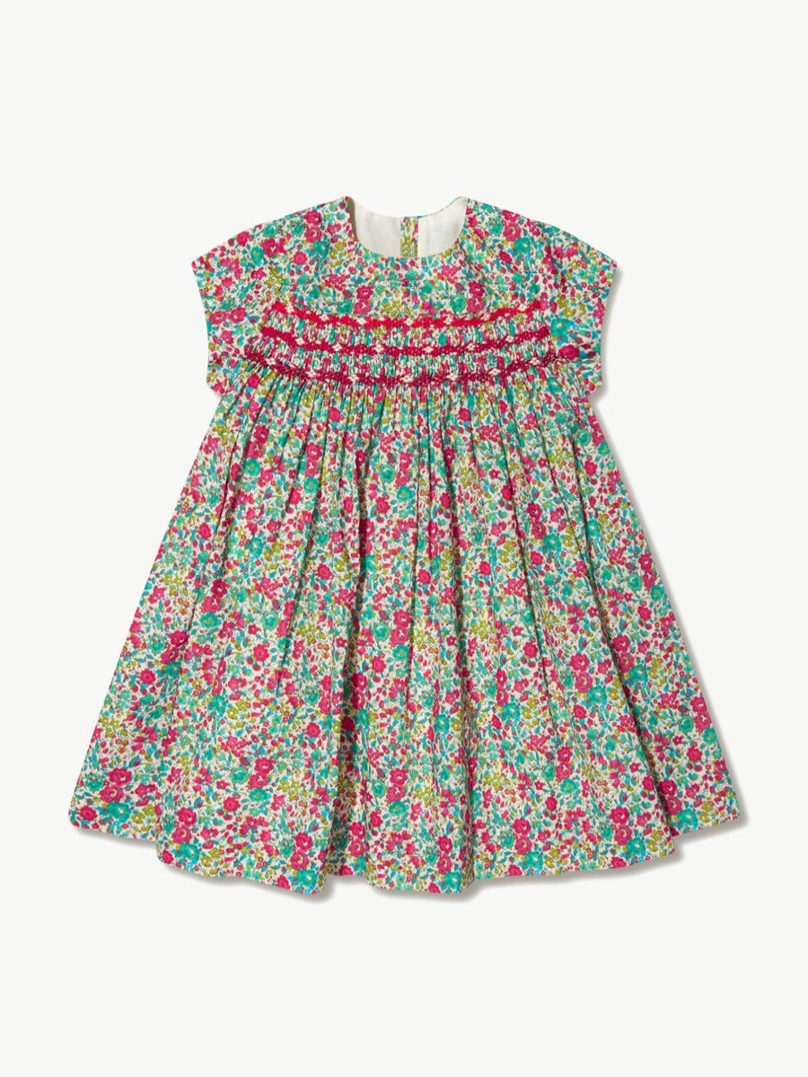 Baby Bonpoint Dresses | Bonpoint - Baby Girls Floral Smocked Maruska Dress In Mint | Childsplay Clothing