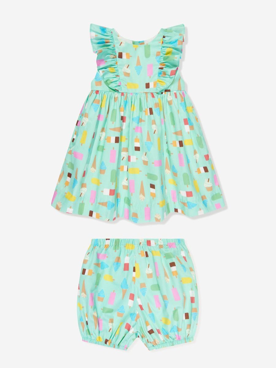 Baby Rachel Riley Dresses | Baby Girls Ice Lolly Sundress And Bloomers In Blue