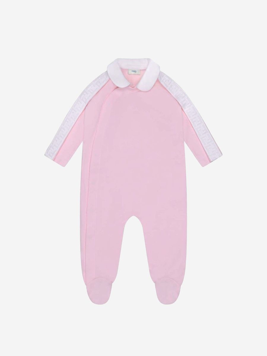 Baby Fendi Kids Babygrows & Rompers | Fendi Kids - Fendi Girls Cotton Babygrow Gift Set | Childsplay Clothing