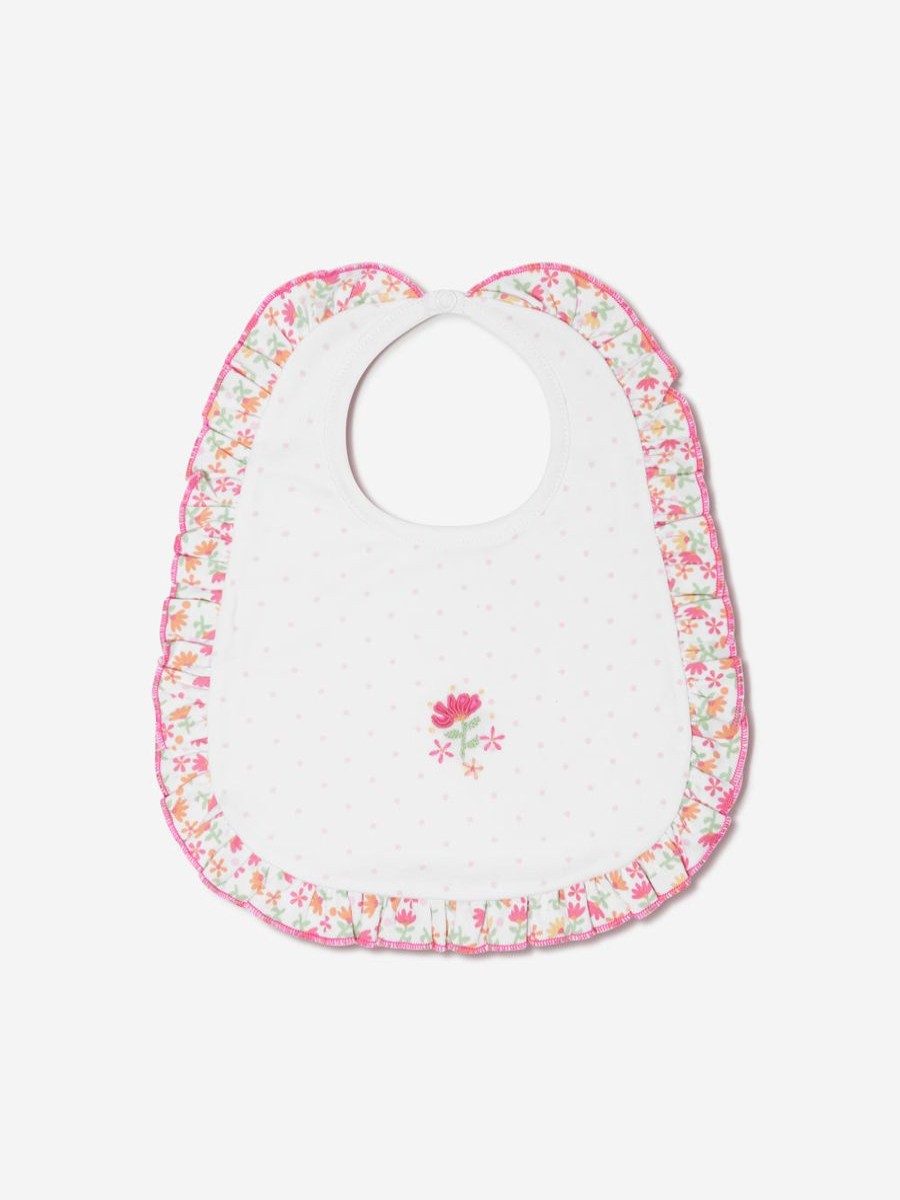 Baby Magnolia Baby Bottles, Dummies & Bibs | Baby Girls Embroidered Ruffle Bib In White