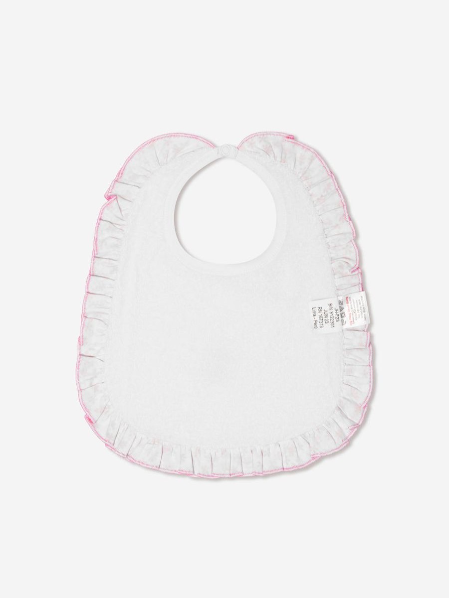 Baby Magnolia Baby Bottles, Dummies & Bibs | Baby Girls Embroidered Ruffle Bib In White