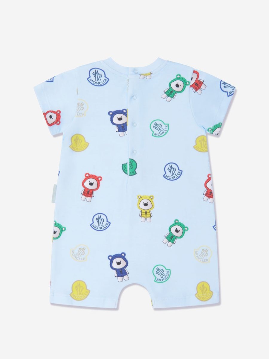 Baby Moncler Enfant Babygrows & Rompers | Baby Boys Bear Print Romper In Blue