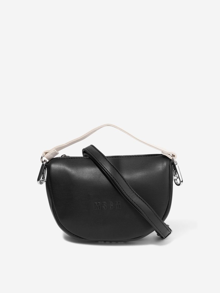 Girls MSGM Bags & Backpacks | Girls Eco-Leather Shoulder Bag In Black