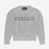 Teen Versace Shorts | Girls Logo Knitted Sweater In Silver