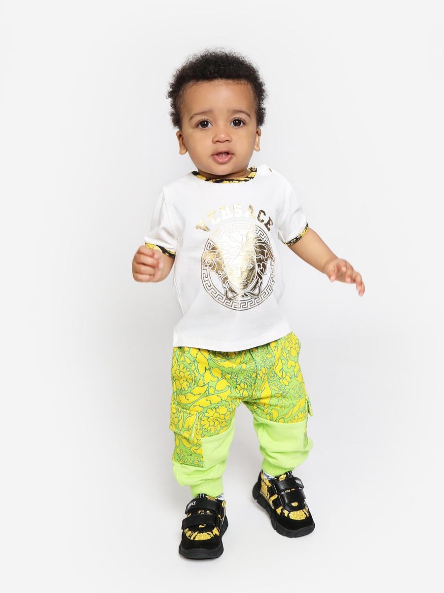 Baby Versace Sweatpants | Baby Boys Barocco Joggers In Green