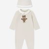 Baby Fendi Kids Babygrows & Rompers | Fendi Kids - Baby Bear Babygrow Gift Set (2 Piece) In Beige | Childsplay Clothing