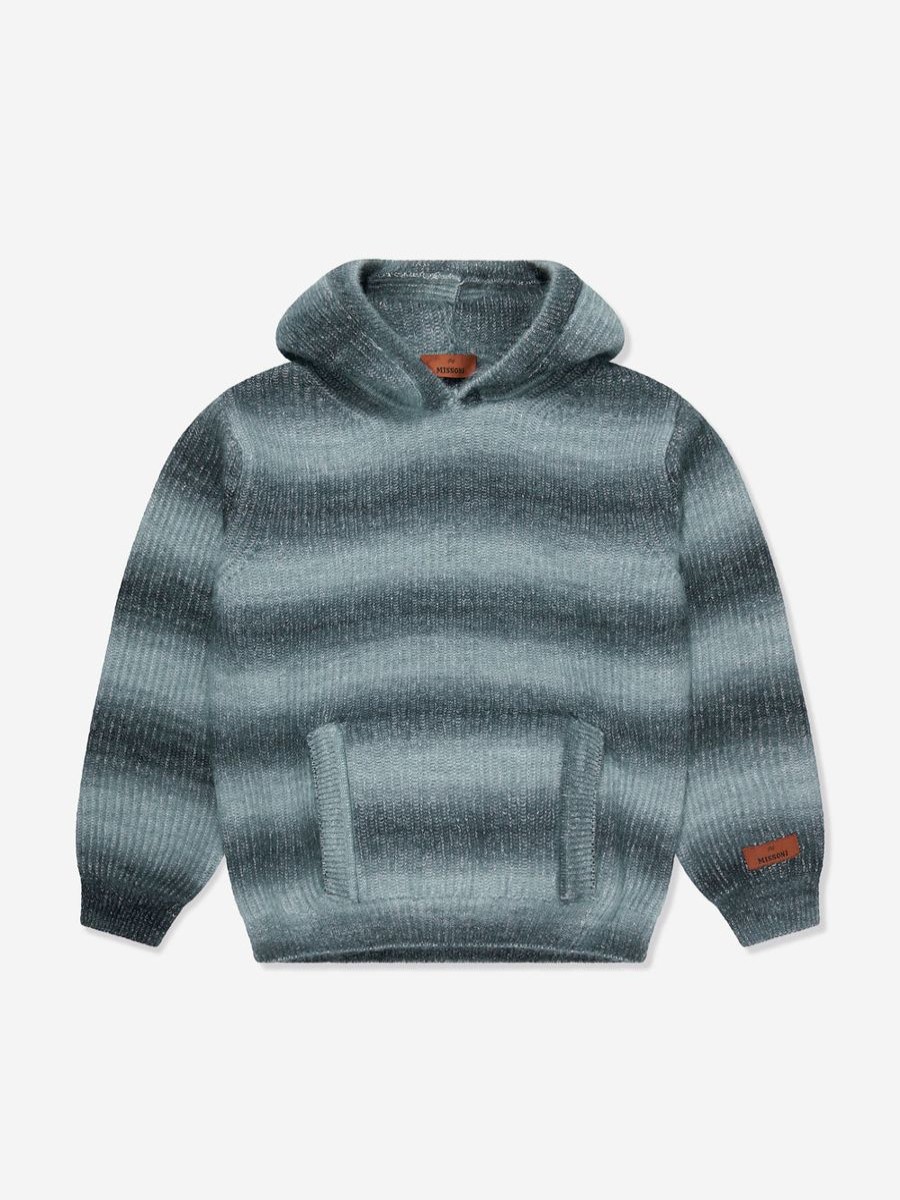 Girls Missoni Sweatshirts & Hoodies | Kids Knitted Hoodie In Grey