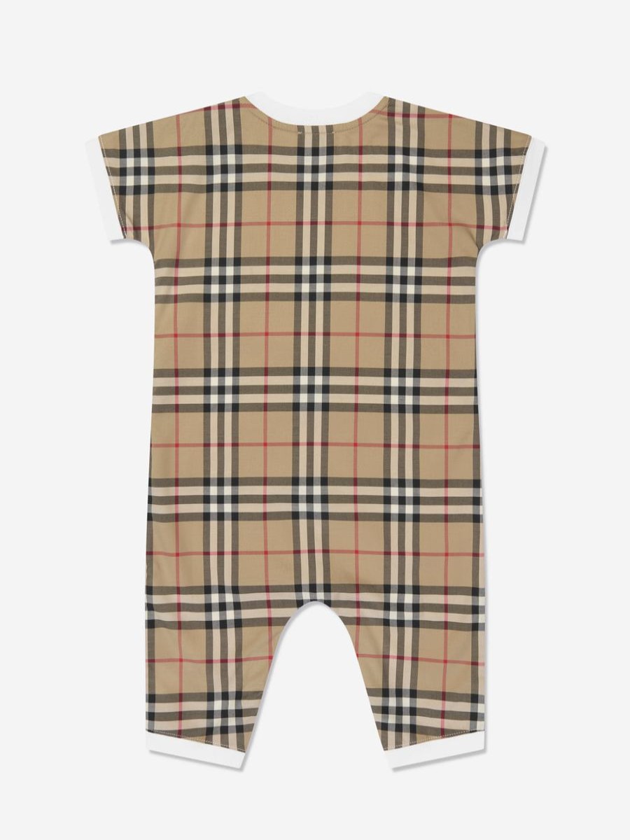 Baby Burberry Kids Babygrows & Rompers | Baby Lennox Romper Set In White