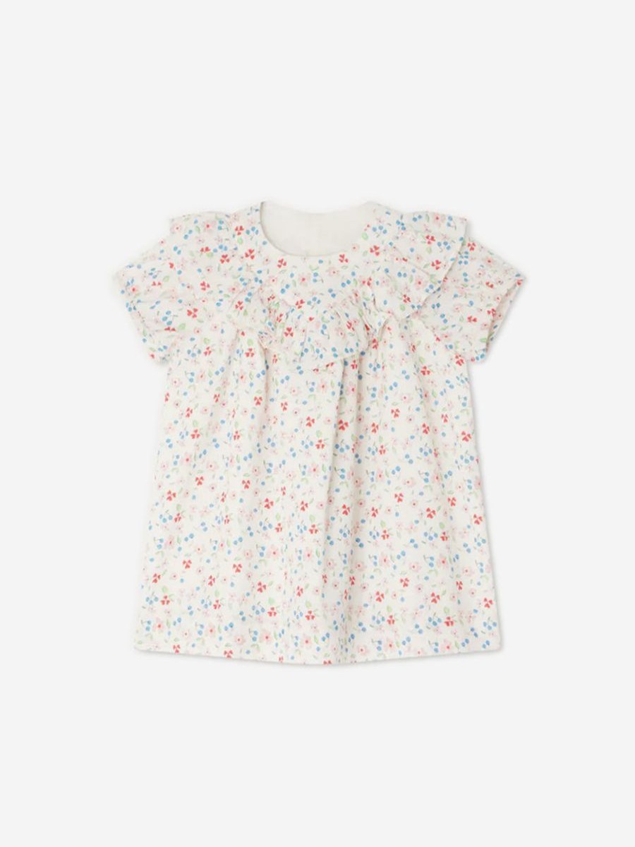 Baby Bonpoint Dresses | Baby Girls Falbalili Floral Dress In Multicolour