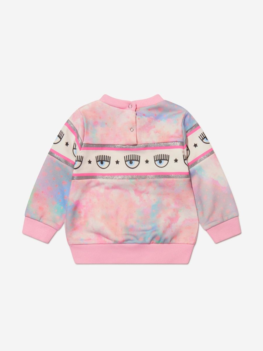 Baby Chiara Ferragni Dresses | Chiara Ferragni - Baby Girls Cloud Print Logo Sweatshirt | Childsplay Clothing