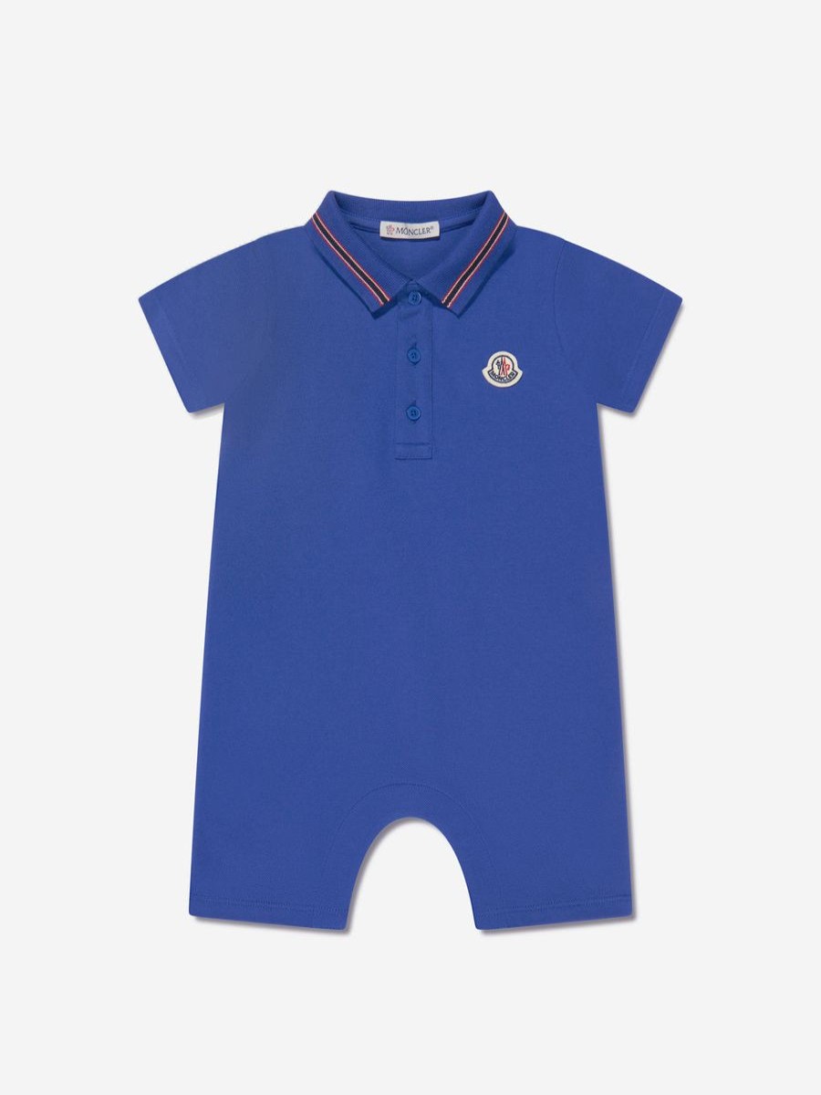 Baby Moncler Enfant Babygrows & Rompers | Baby Boys Polo Romper In Blue