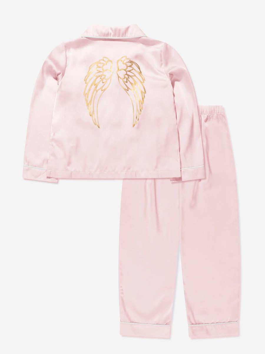 Girls Angels Face Nightwear & Pyjamas | Girls Satin Aretha Long Sleeve Pyjamas