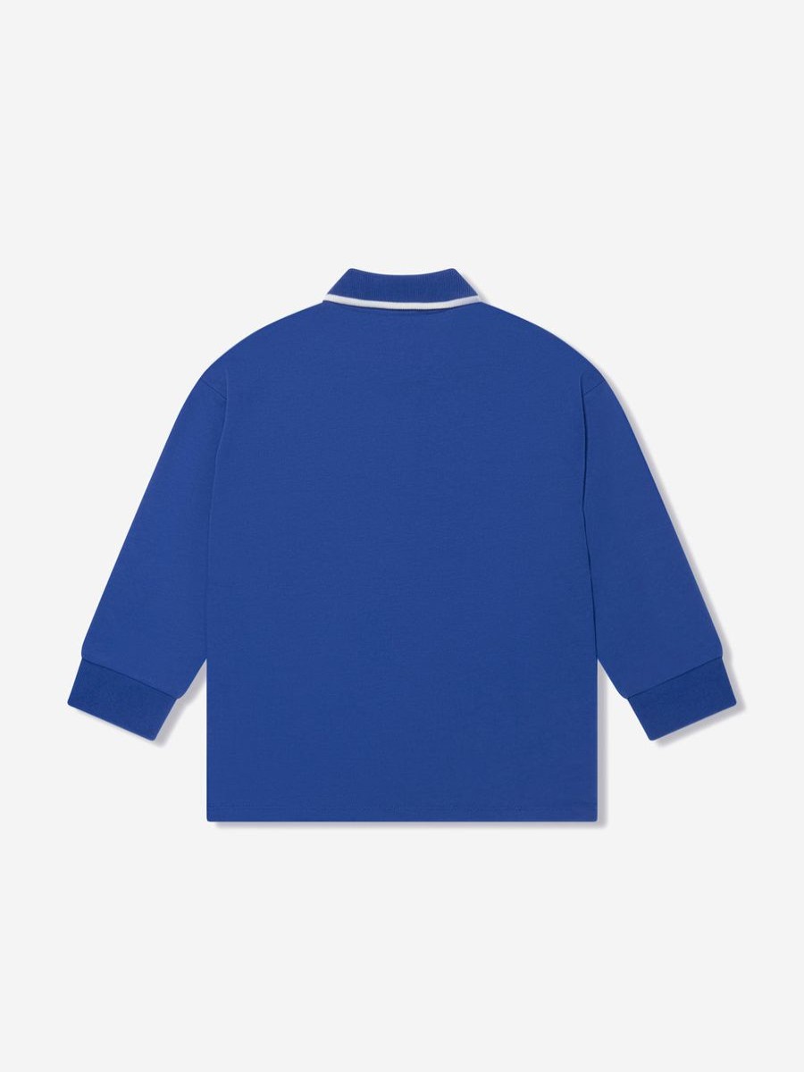 Teen Emporio Armani Shorts | Boys Long Sleeve Polo Shirt In Blue