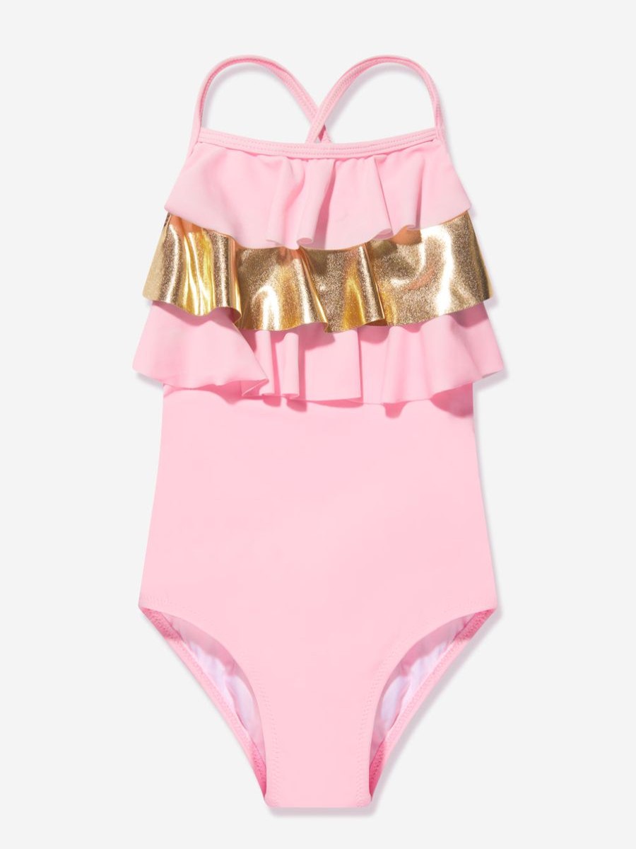 Girls Nessi Byrd Swimwear | Girls Frilly Sola Swimsuit In Pink